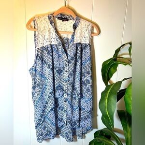 Heart Soul Plus Cottagecore Sleeveless Women’s Blouse Size 1X